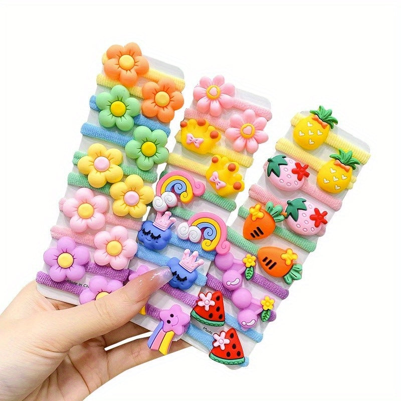 colorful cute animals fruit ball bands hair ties