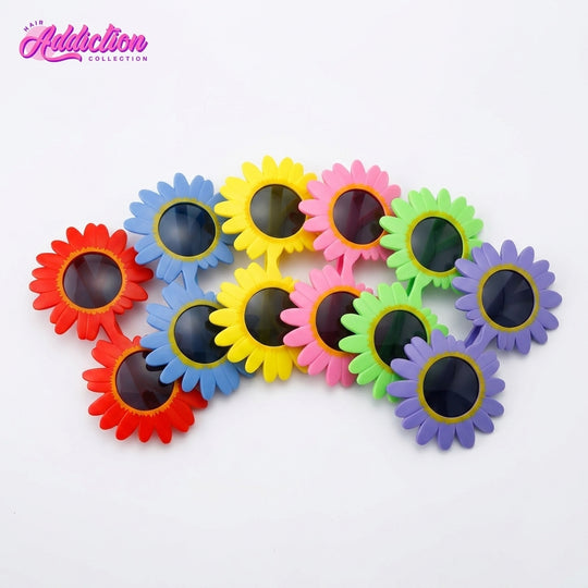 Trendy Sunflower Sunglasses - Cute Daisy Flower Round Glasses for Kids & Women