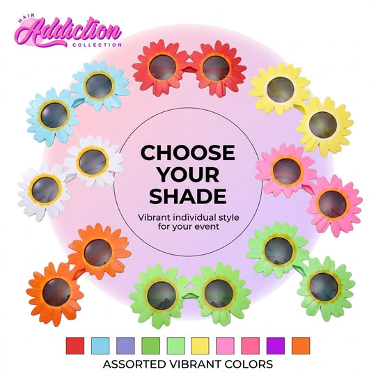 Trendy Sunflower Sunglasses - Cute Daisy Flower Round Glasses for Kids & Women