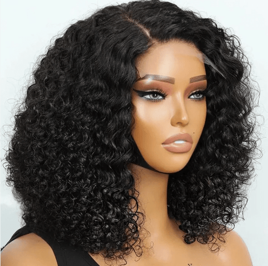 180d deep wave curly bob wig,